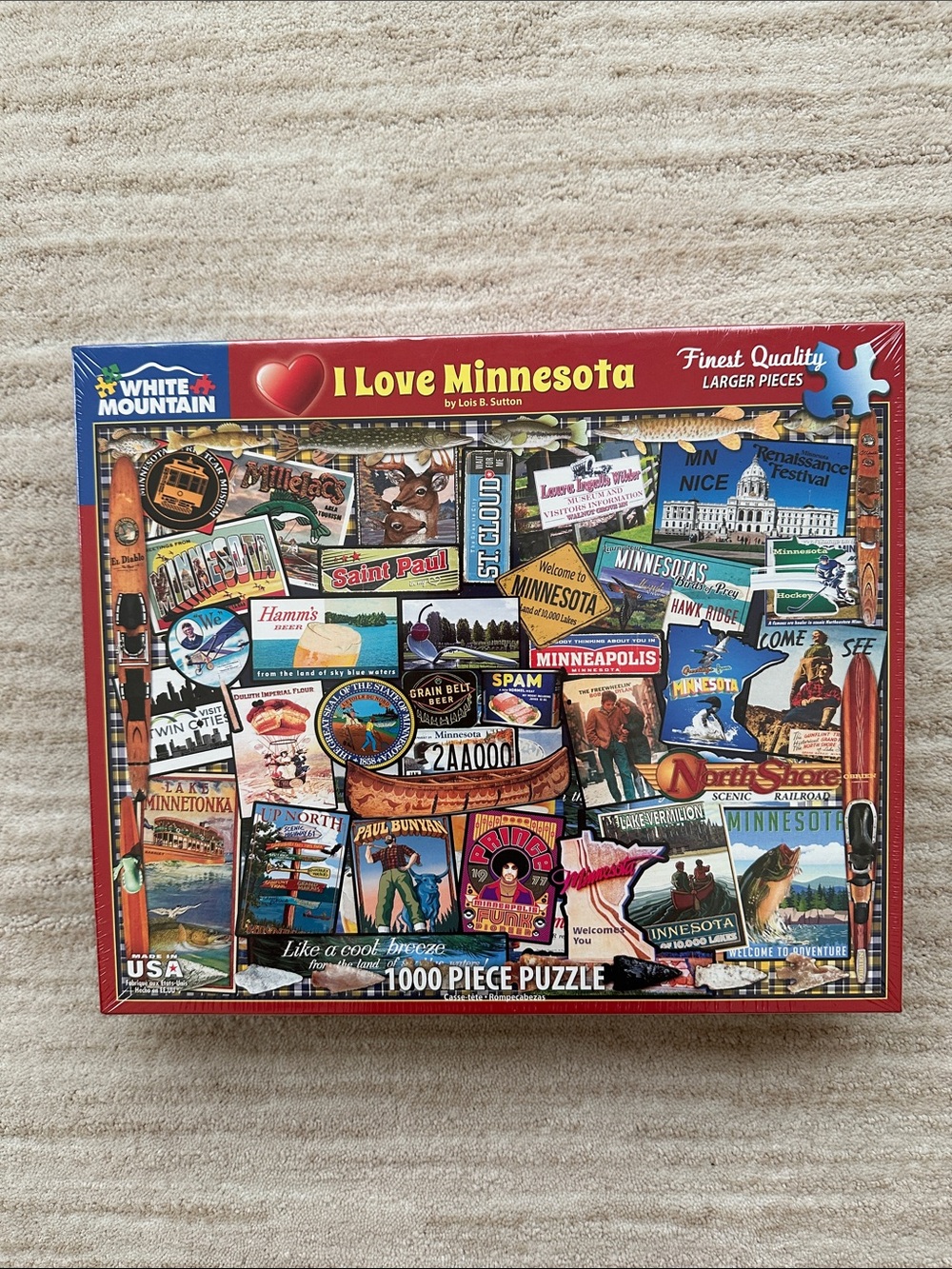 White Mountain I LOVE MINNESOTA (1469PZ) - 1000 PIECE JIGSAW PUZZLE Collage